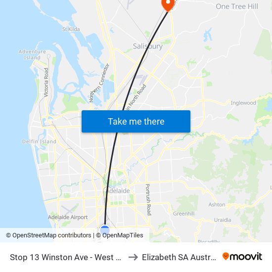 Stop 13 Winston Ave - West side to Elizabeth SA Australia map