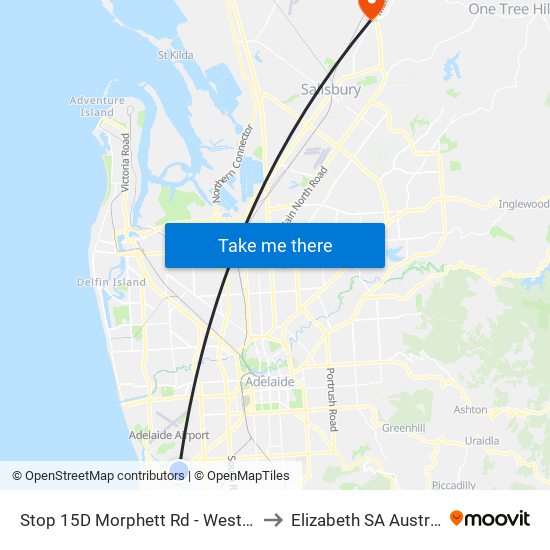 Stop 15D Morphett Rd - West side to Elizabeth SA Australia map