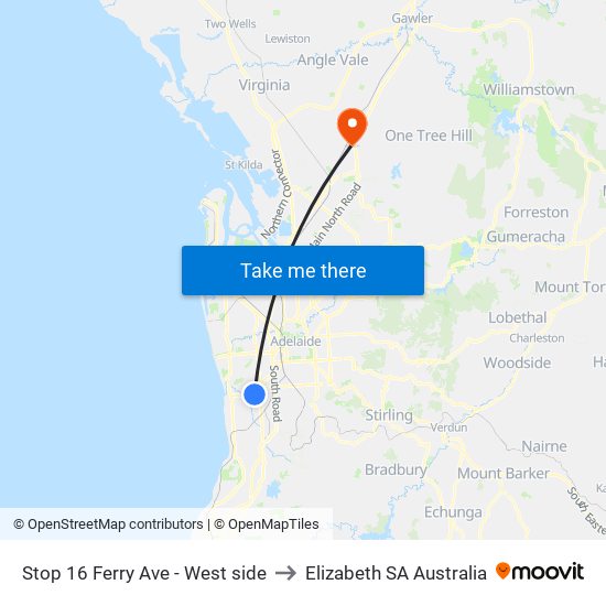 Stop 16 Ferry Ave - West side to Elizabeth SA Australia map