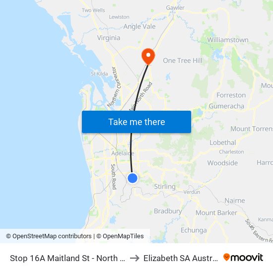 Stop 16A Maitland St - North side to Elizabeth SA Australia map