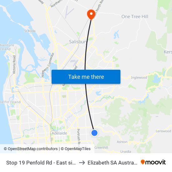 Stop 19 Penfold Rd - East side to Elizabeth SA Australia map