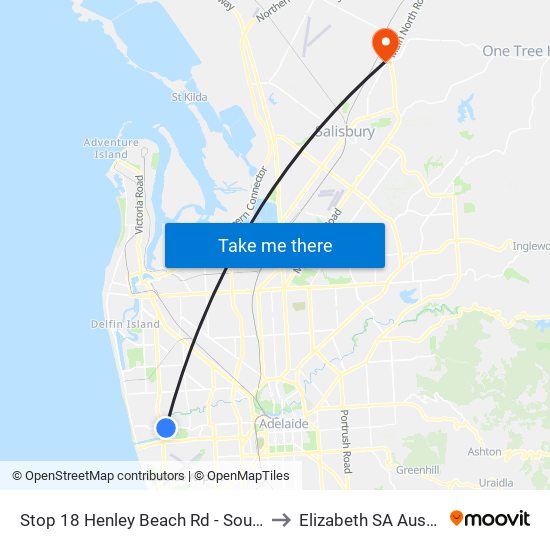 Stop 18 Henley Beach Rd - South side to Elizabeth SA Australia map