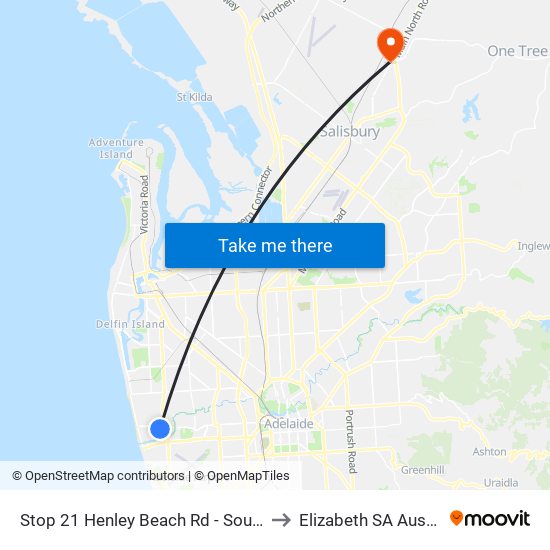 Stop 21 Henley Beach Rd - South side to Elizabeth SA Australia map