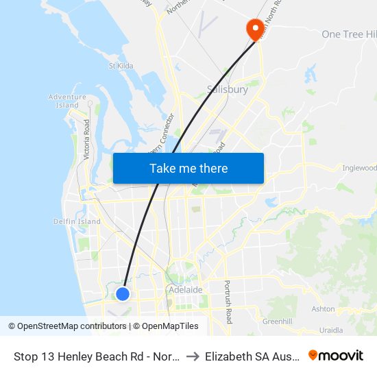 Stop 13 Henley Beach Rd - North side to Elizabeth SA Australia map