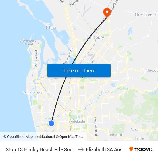 Stop 13 Henley Beach Rd - South side to Elizabeth SA Australia map