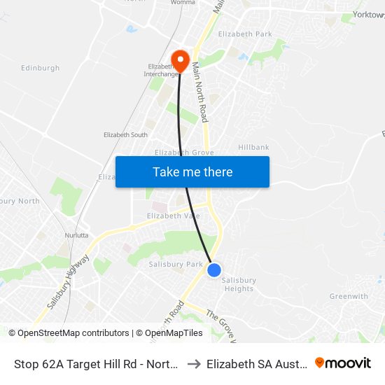 Stop 62A Target Hill Rd - North side to Elizabeth SA Australia map