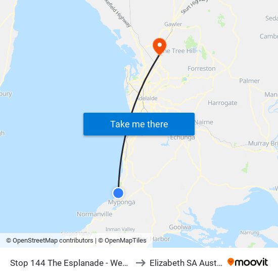 Stop 144 The Esplanade - West side to Elizabeth SA Australia map