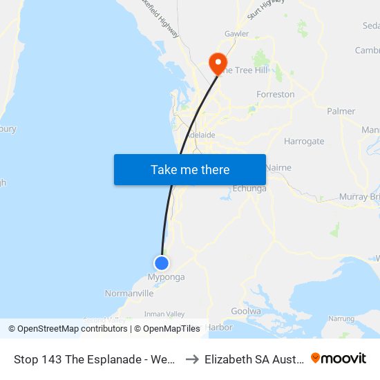 Stop 143 The Esplanade - West side to Elizabeth SA Australia map