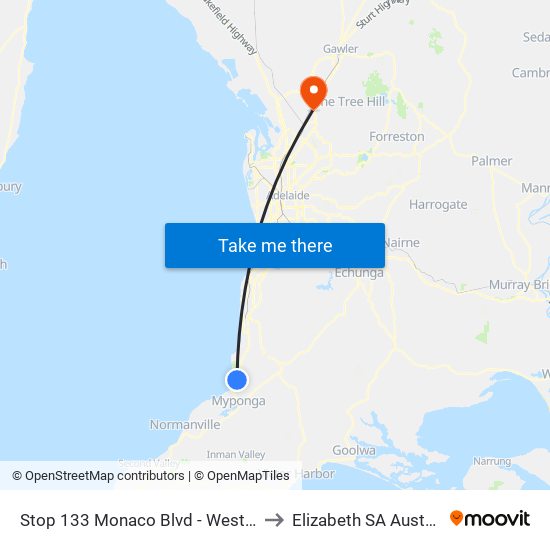 Stop 133 Monaco Blvd - West side to Elizabeth SA Australia map