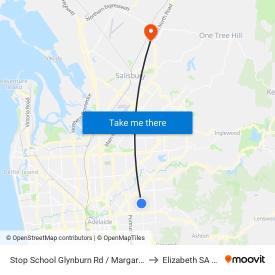 Stop School Glynburn Rd / Margaret St - West side to Elizabeth SA Australia map