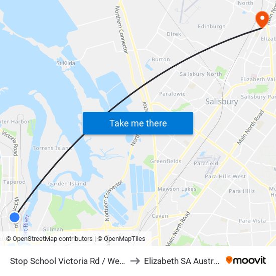 Stop School Victoria Rd / Weir St to Elizabeth SA Australia map