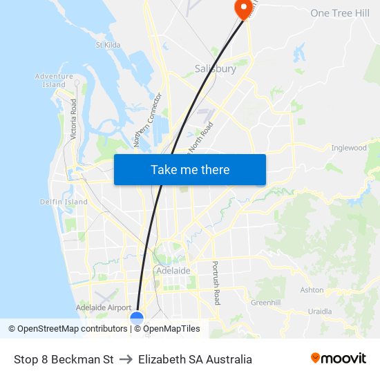 Stop 8 Beckman St to Elizabeth SA Australia map
