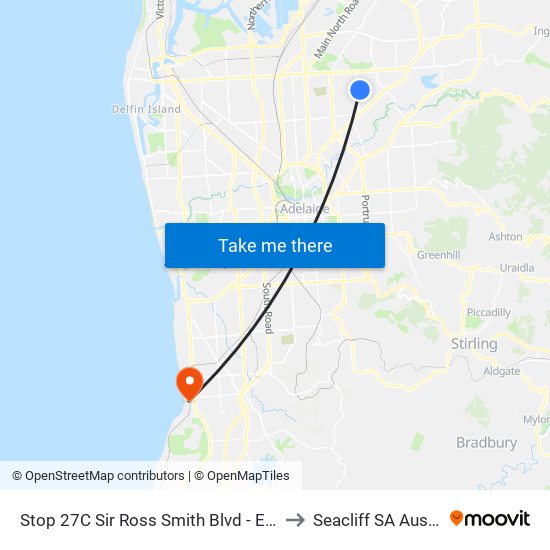 Stop 27C Sir Ross Smith Blvd - East side to Seacliff SA Australia map