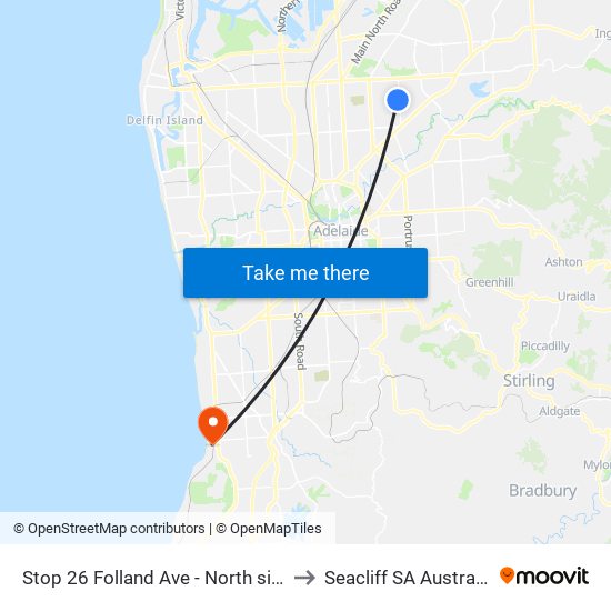 Stop 26 Folland Ave - North side to Seacliff SA Australia map