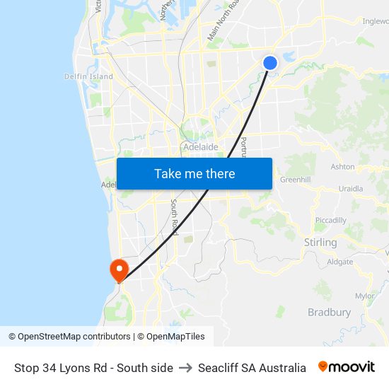 Stop 34 Lyons Rd - South side to Seacliff SA Australia map