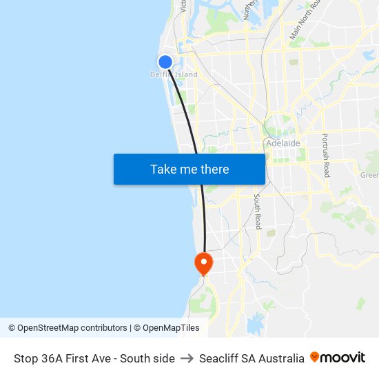 Stop 36A First Ave - South side to Seacliff SA Australia map