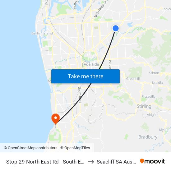 Stop 29 North East Rd - South East side to Seacliff SA Australia map