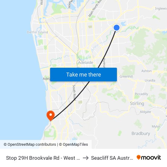 Stop 29H Brookvale Rd - West side to Seacliff SA Australia map