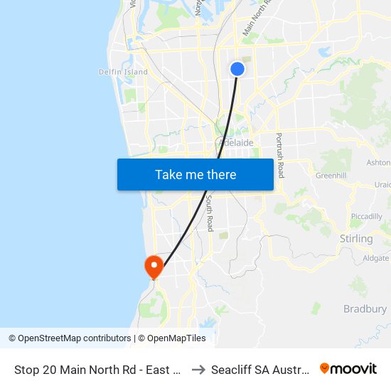 Stop 20 Main North Rd - East side to Seacliff SA Australia map