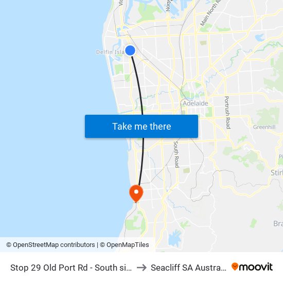 Stop 29 Old Port Rd - South side to Seacliff SA Australia map