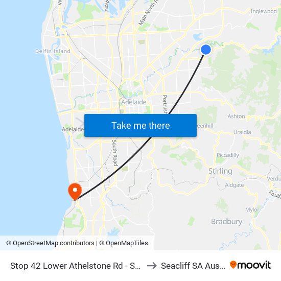 Stop 42 Lower Athelstone Rd - South side to Seacliff SA Australia map