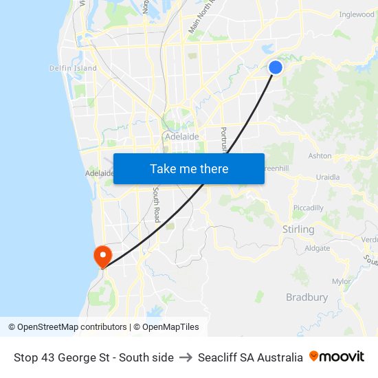 Stop 43 George St - South side to Seacliff SA Australia map