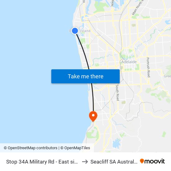 Stop 34A Military Rd - East side to Seacliff SA Australia map