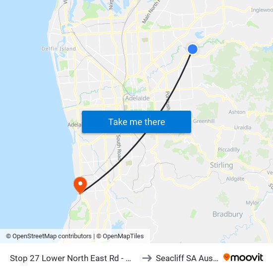 Stop 27 Lower North East Rd - West side to Seacliff SA Australia map