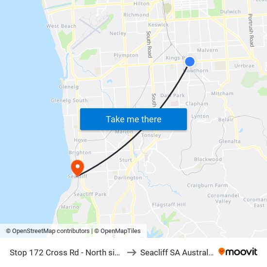 Stop 172 Cross Rd - North side to Seacliff SA Australia map