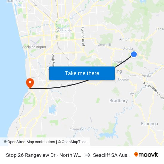 Stop 26 Rangeview Dr - North West side to Seacliff SA Australia map