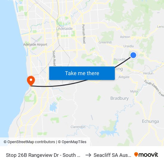 Stop 26B Rangeview Dr - South East side to Seacliff SA Australia map