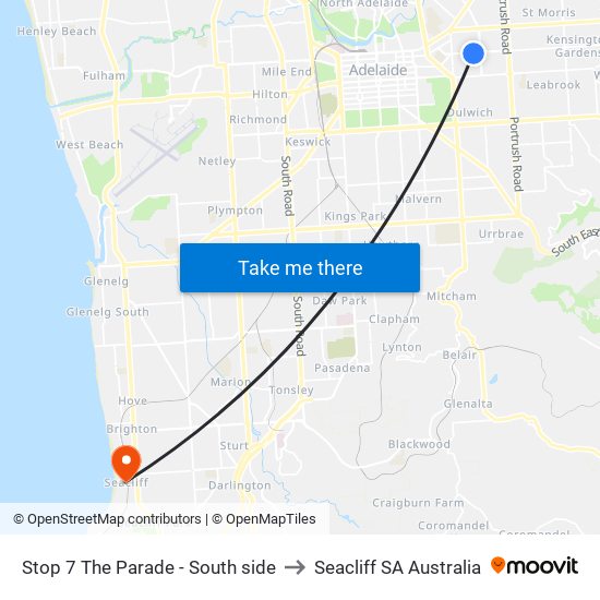 Stop 7 The Parade - South side to Seacliff SA Australia map