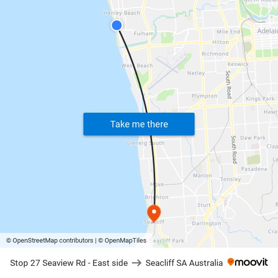 Stop 27 Seaview Rd - East side to Seacliff SA Australia map