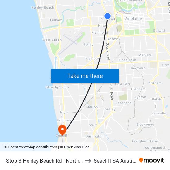 Stop 3 Henley Beach Rd - North side to Seacliff SA Australia map