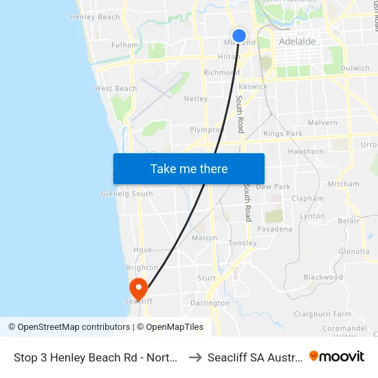 Stop 3 Henley Beach Rd - North side to Seacliff SA Australia map