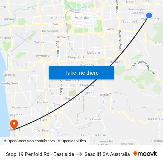 Stop 19 Penfold Rd - East side to Seacliff SA Australia map