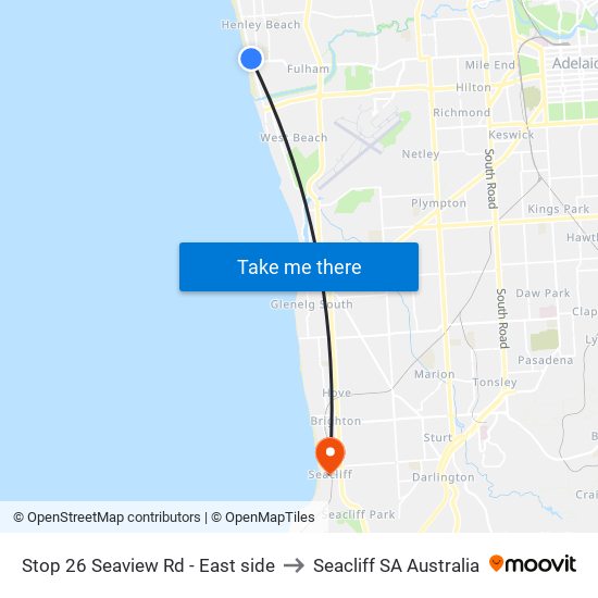 Stop 26 Seaview Rd - East side to Seacliff SA Australia map