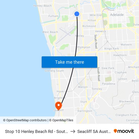 Stop 10 Henley Beach Rd - South side to Seacliff SA Australia map