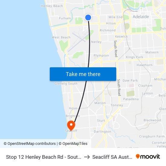 Stop 12 Henley Beach Rd - South side to Seacliff SA Australia map