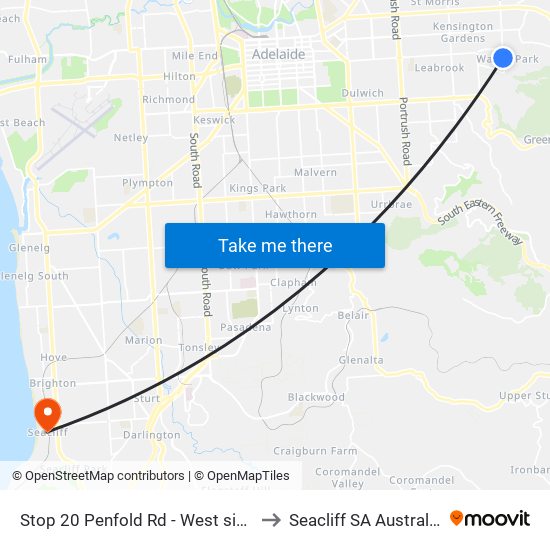 Stop 20 Penfold Rd - West side to Seacliff SA Australia map
