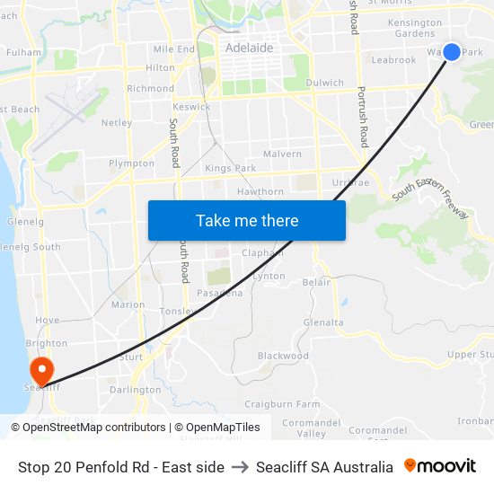 Stop 20 Penfold Rd - East side to Seacliff SA Australia map