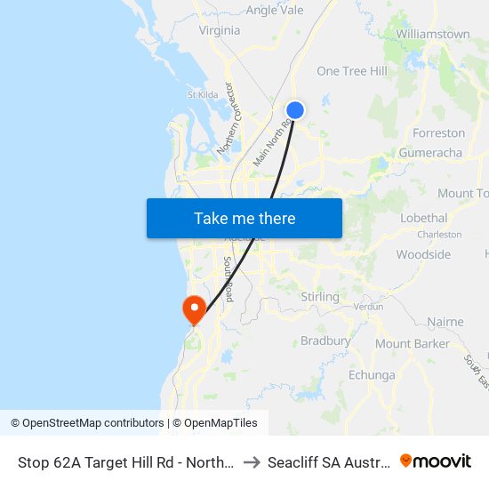 Stop 62A Target Hill Rd - North side to Seacliff SA Australia map