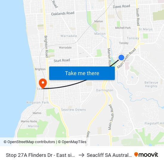 Stop 27A Flinders Dr - East side to Seacliff SA Australia map