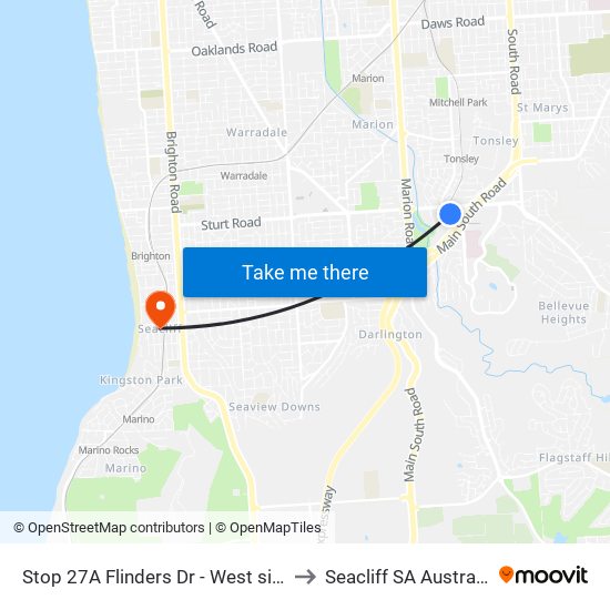 Stop 27A Flinders Dr - West side to Seacliff SA Australia map