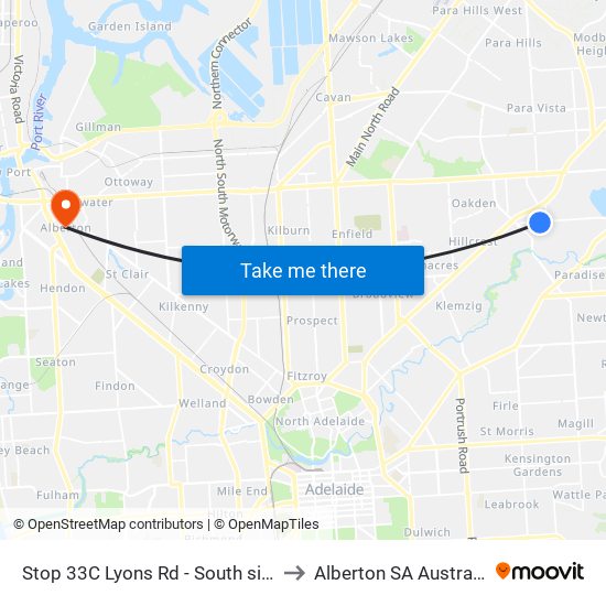 Stop 33C Lyons Rd - South side to Alberton SA Australia map