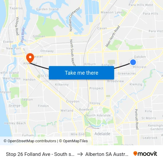 Stop 26 Folland Ave - South side to Alberton SA Australia map