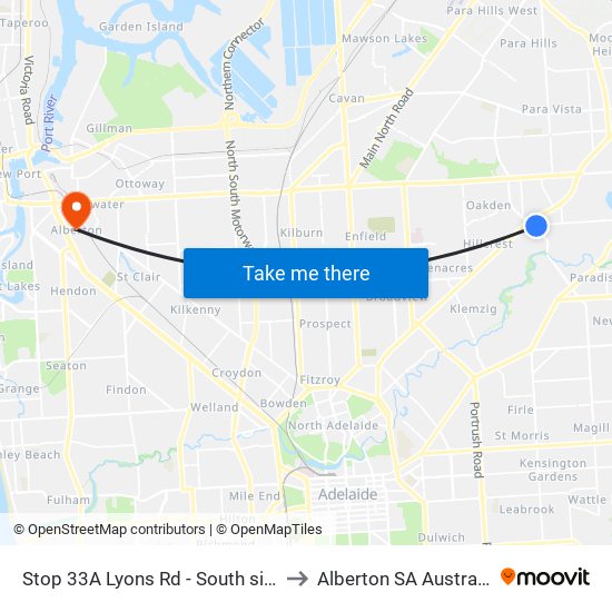 Stop 33A Lyons Rd - South side to Alberton SA Australia map