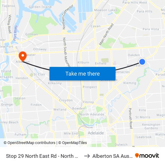 Stop 29 North East Rd - North West side to Alberton SA Australia map