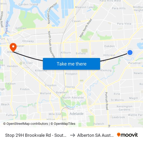 Stop 29H Brookvale Rd - South side to Alberton SA Australia map