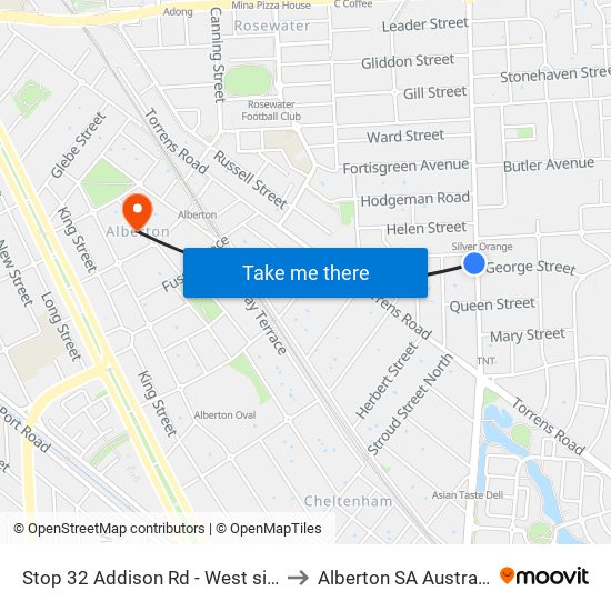 Stop 32 Addison Rd - West side to Alberton SA Australia map